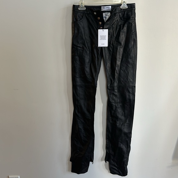The Attico Asymmetrical Leather Pants Sz 38 **NWT** - Picture 4 of 10
